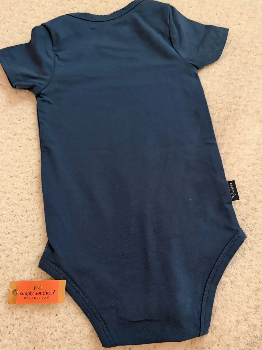 Simply Southern Navy Baby Bodysuit with Bear graphic size 6-12 mo